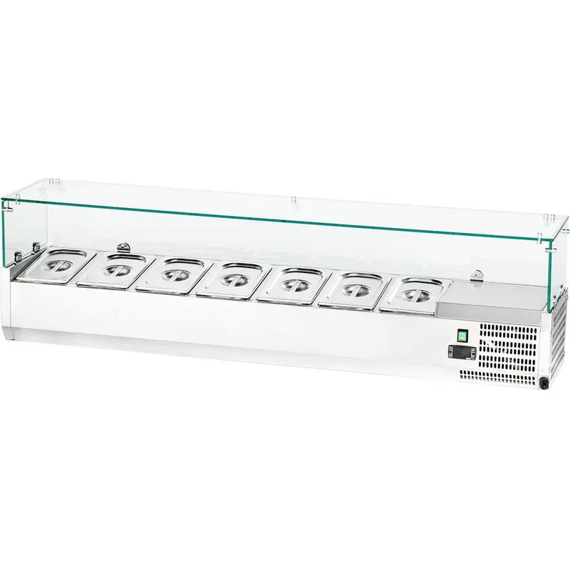 Pizzakühlaufsatz TOM14G, für 6 x GN 1/4 (150 mm), Abmessung 1600 x 335 x 435 mm (BxTxH)