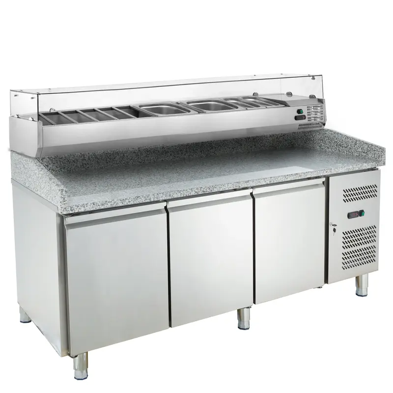 Pizzakühltisch ECO 3/0 mit Kühlaufsatz ECO 10x GN 1/4