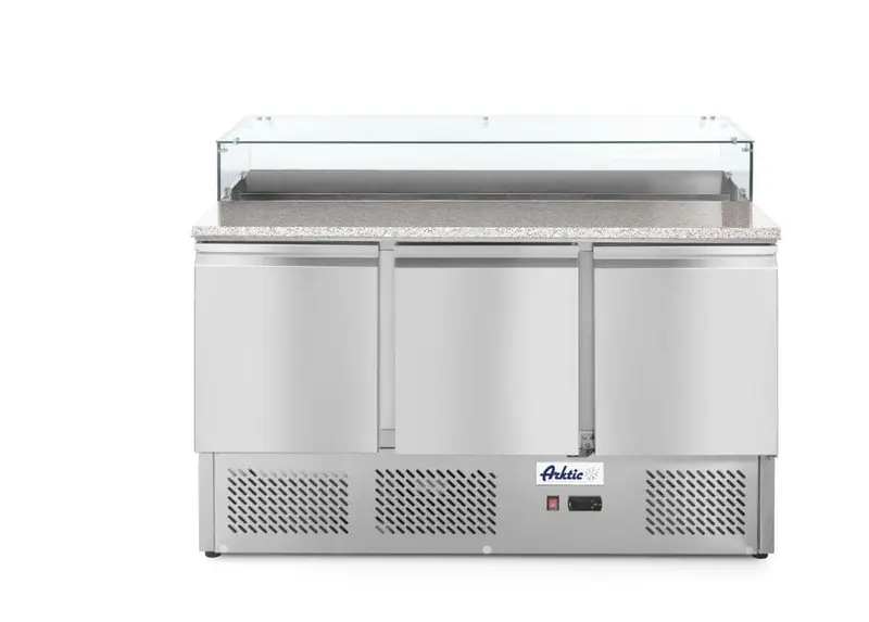 Pizzatisch, dreitürig 380L, Arktic, 230V/310W, 1378x702x(H)1155mm