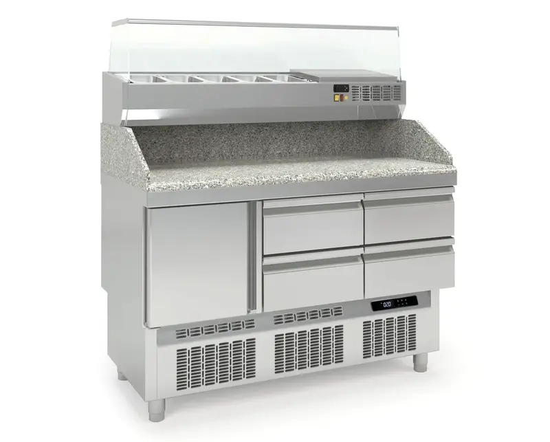 Pizzatisch PROFI Mini 1/4 mit Kühlaufsatz