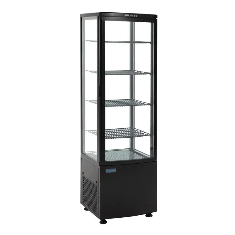 Polar C-Serie Standkühlvitrine 235 Liter mit gebogener Tür, schwarz