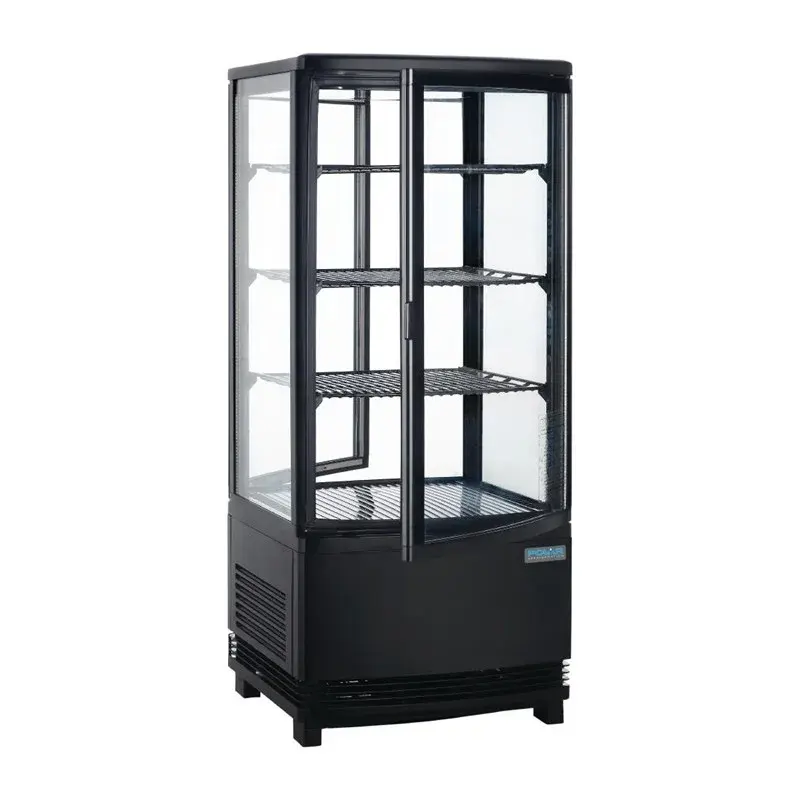 Polar C-Serie Tischkühlvitrine 86 Liter mit gebogener Tür, schwarz