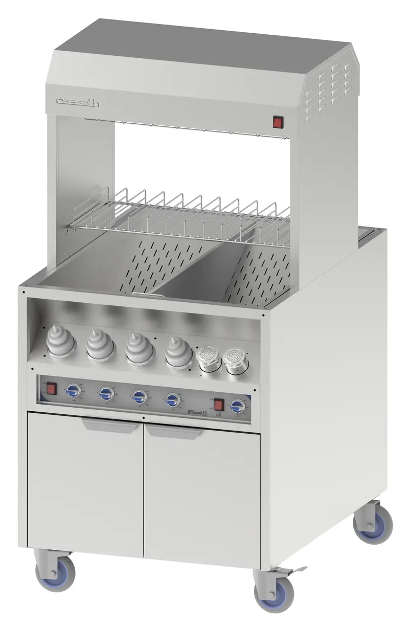 Pommes-Warmhaltestation mit Saucenwärmer Durchreiche 800
