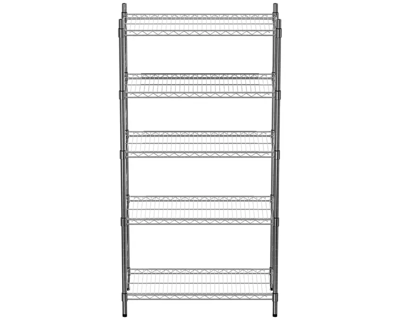 Regalsystem – verchromt – 5 Böden – 910 x 455 x 1810 mm