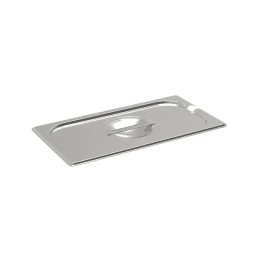 Rieber Edelstahl GN-Flachdeckel GN 1/3 mit Löffelaussparung und Griffmulde