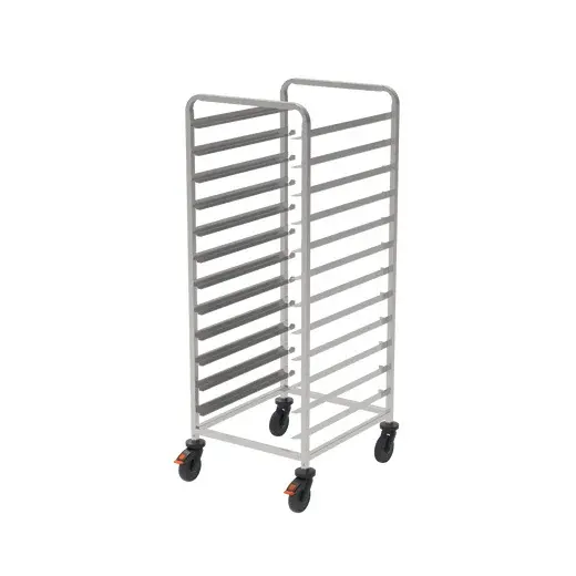 Rieber Tablett-Regalwagen 2/1 mit Abweiserrollen – extrabreite Schienen