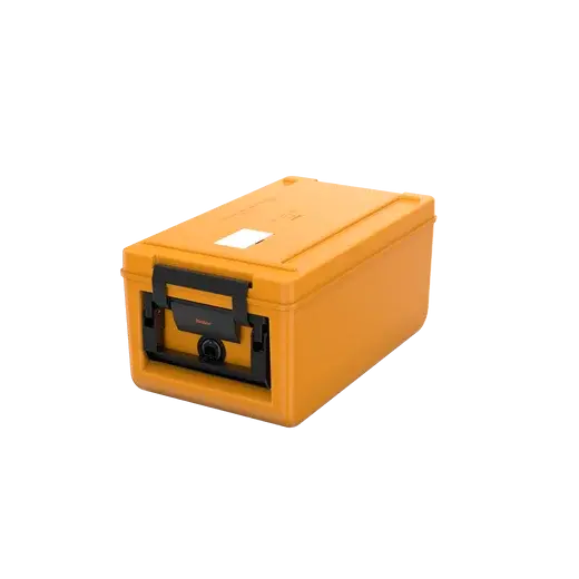 Rieber Thermobox thermoport® K 100 beheizter Toplader, orange, Inhalt