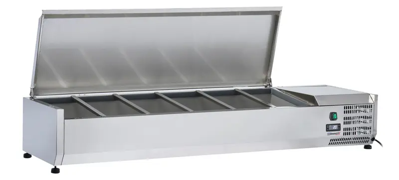 Saladette Tischgerät mit Deckel 5 x GN 1/3 + 1 GN 1/2