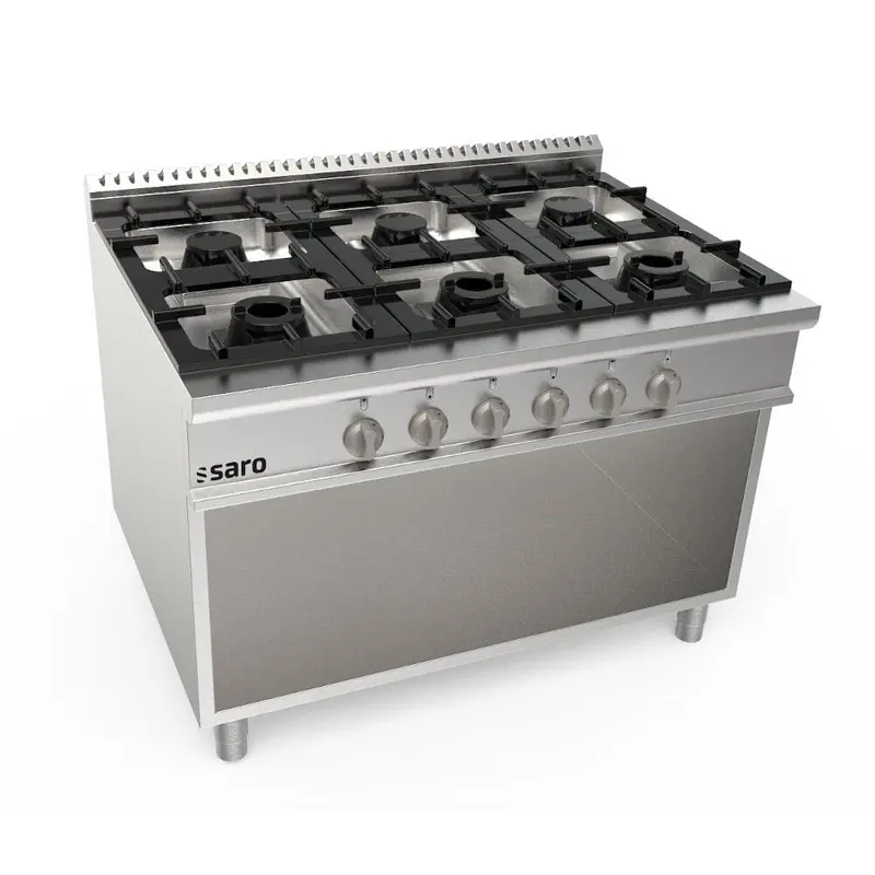 SARO Gasherd offener Unterbau 6 Brenner Modell LQ / CUG6BA