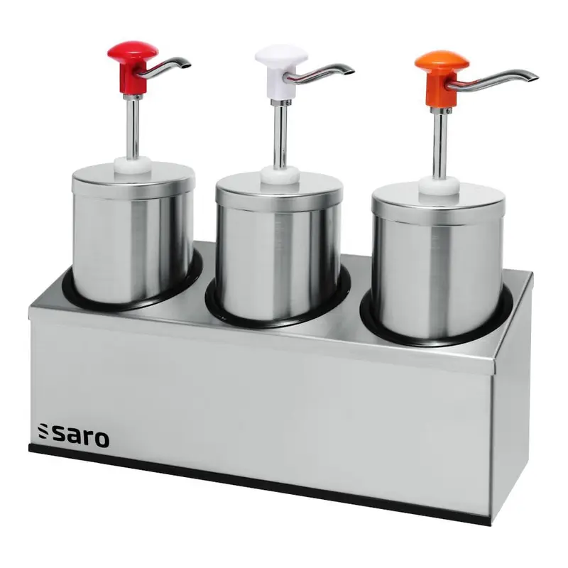 SARO Saucenspender PD-006 – 3 × 2,25 Liter mit Dosierpumpen