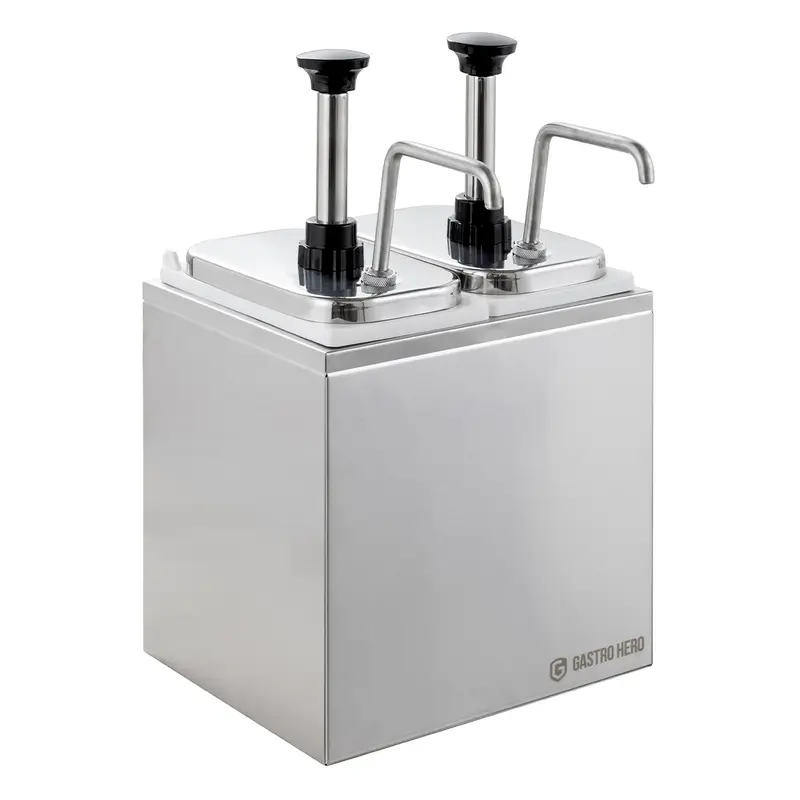 Saucenspender - 2x 3 Liter - Dosierpumpe Edelstahl