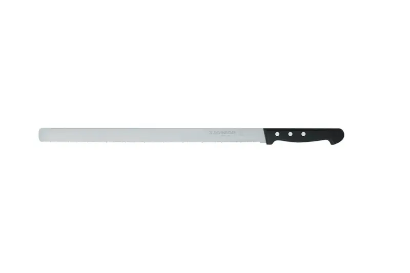 Schneider Edelstahl Konditormesser feine Säge 36 cm, schwarz