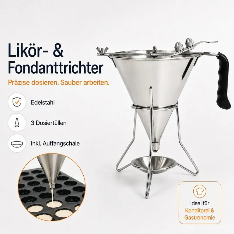 SCHNEIDER Likör- und Fondanttrichter Edelstahl Ø 195 mm