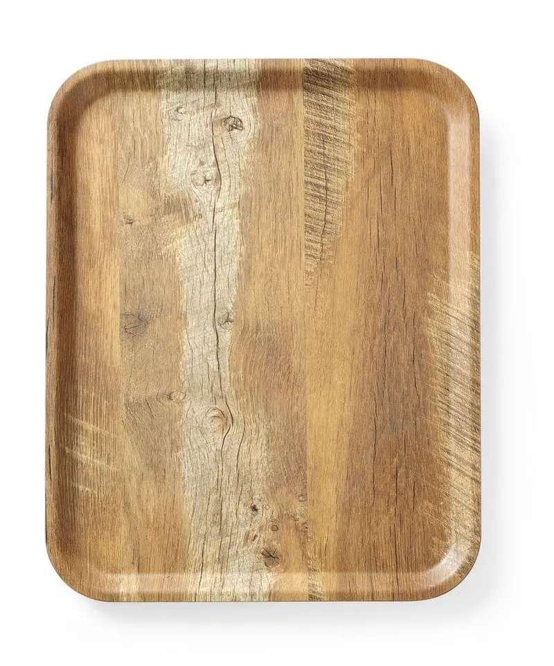 Serviertablett aus Melamin mit Holzoptik , AmerBox, Holz, 330x430mm