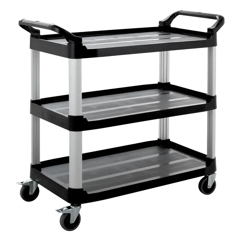 Servierwagen Polypropylen Groß mit Rollen, 3 Ebenen, 102 x 50 x 96 cm