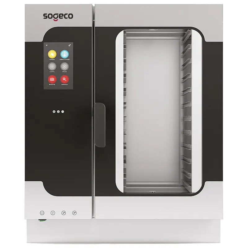 Sogeco Elektro-Kombidämpfer mit Direkteinspritzung und automatischer Reinigung, 11x GN 1/1 - TOUCH SCREEN