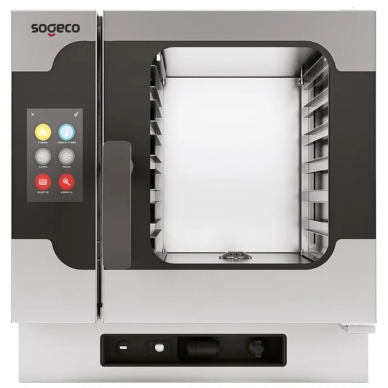 Sogeco Elektro-Kombidämpfer mit Direkteinspritzung und automatischer Reinigung, 6x GN 1/1 - TOUCH SCREEN