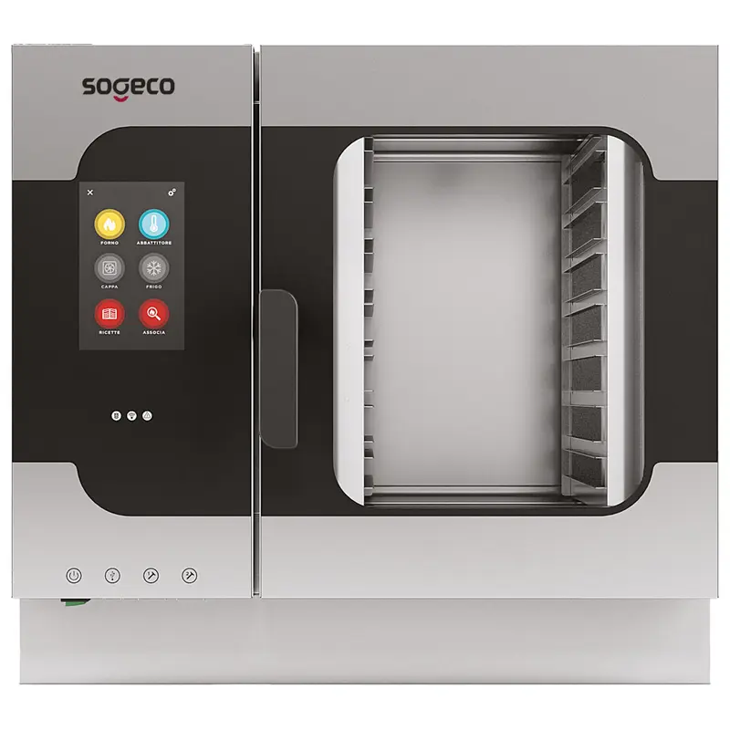 Sogeco Elektro-Kombidämpfer mit Direkteinspritzung und automatischer Reinigung, 7x GN 1/1 - TOUCH SCREEN