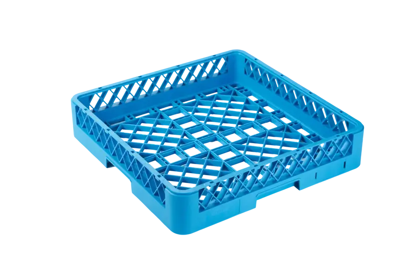 Spülkorb 500x500 mm ohne Aufteilung, grobmaschig, blau