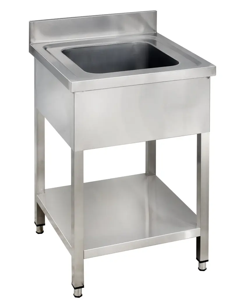 Spültisch Basic 6x7 mit 1 Becken, Aufkantung und Grundboden