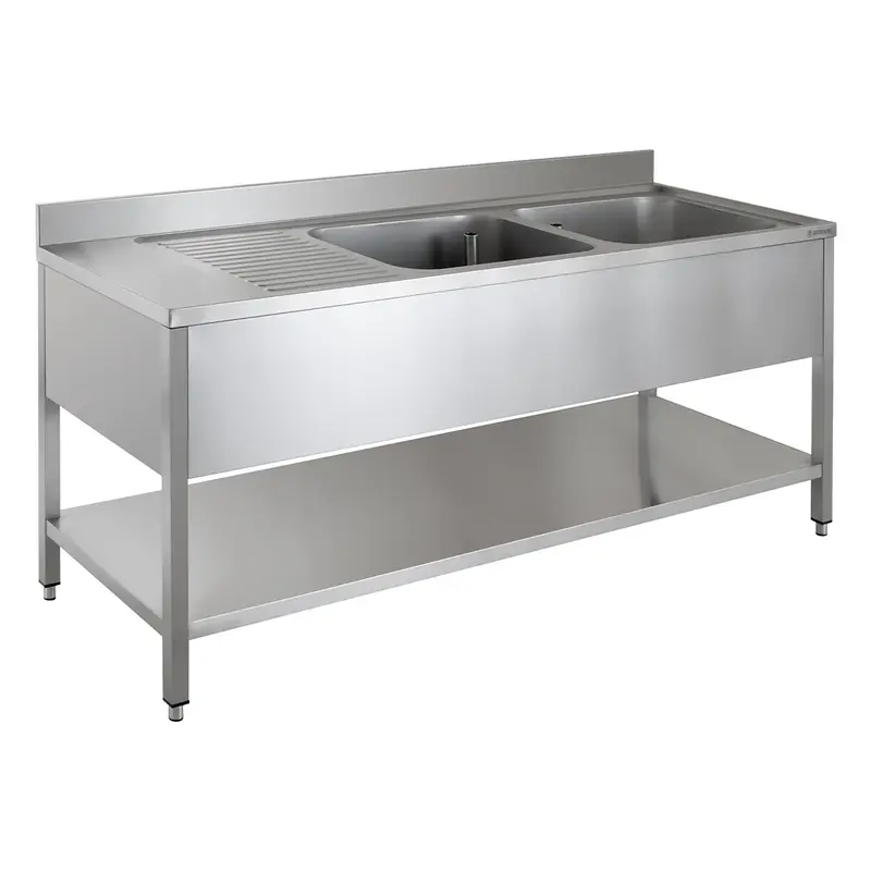 Spültisch ECO 15x6 mit 2 Becken rechts