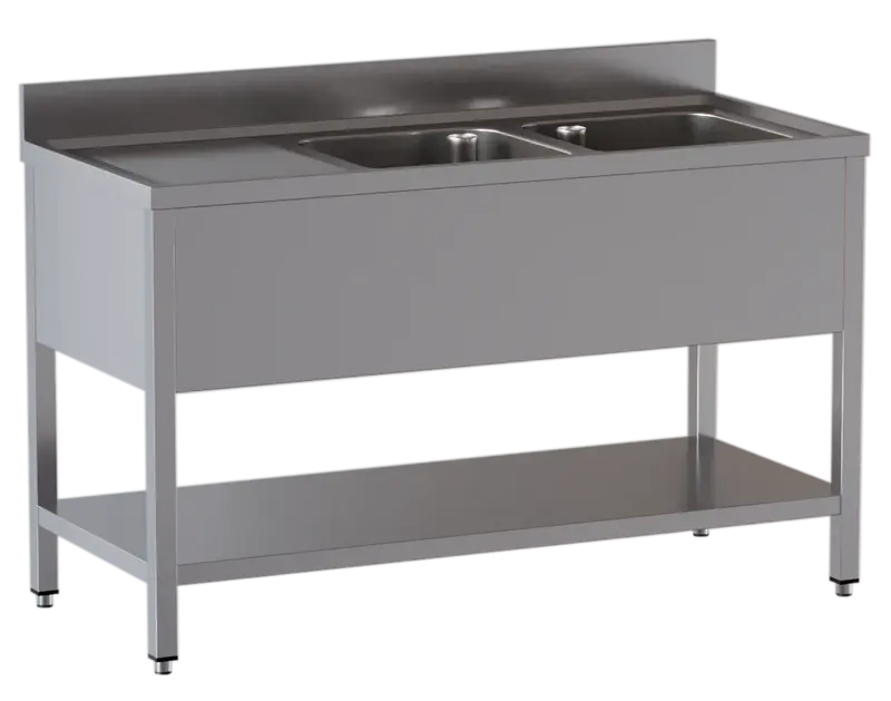 Spültisch ECO 15x7 mit 2 Becken rechts