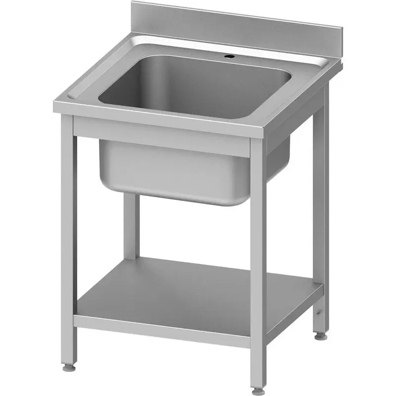 Spültisch ECO mit Grundboden, mit einem Becken, mit Aufkantung, Selbstmontage (AISI201)