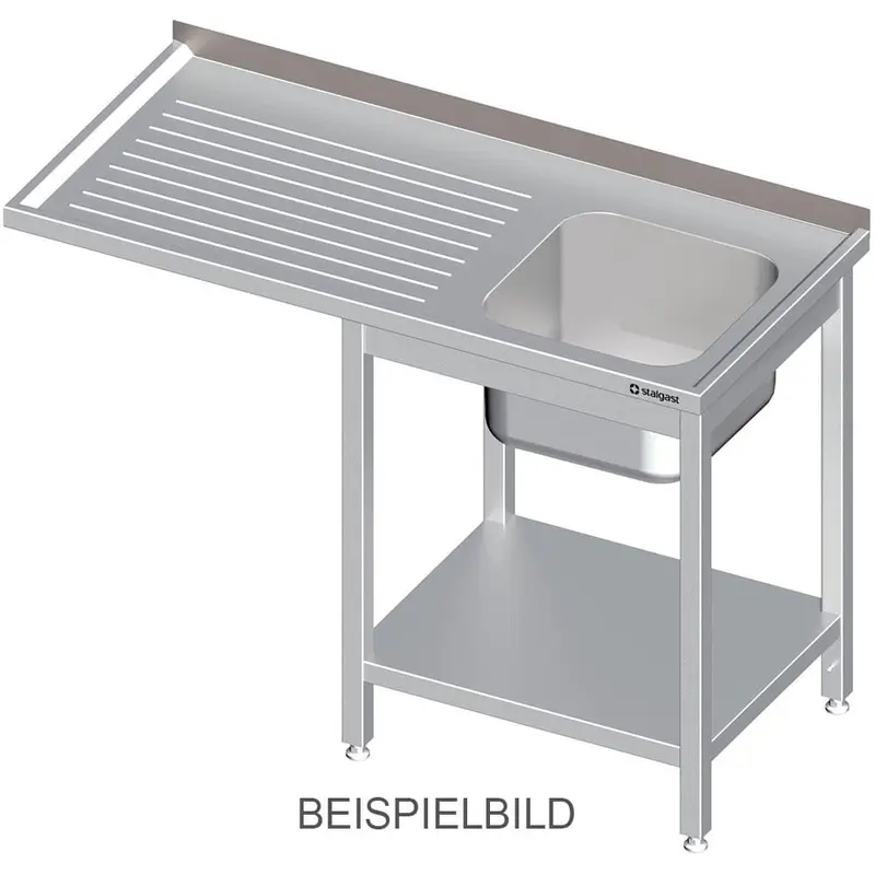 SPÜLTISCH MIT GRUNDBODEN, EINEM BECKEN UND ÜBERSTAND H = 900 MM