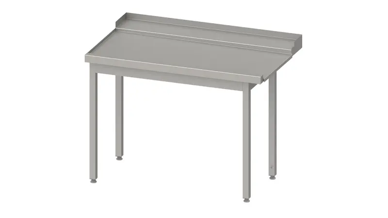 Stalgast Ablauftisch, Korbführung mit Gefälle, ohne Grundboden 1000x750x880 mm, Anbauseite links, mit Aufkantung, verschweißt