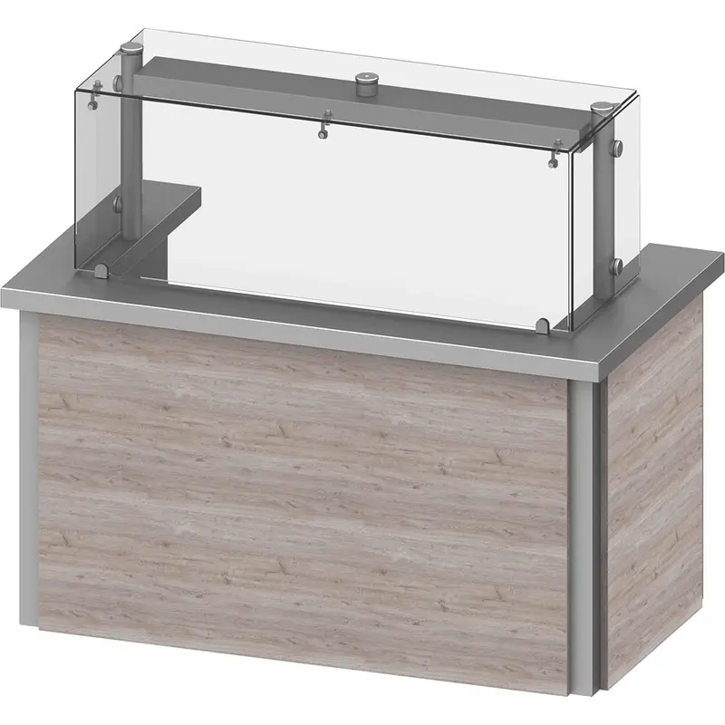 Stalgast Anfahrwand mit Dekorplatten und Hustenschutz Cube, für 2xGN1/1