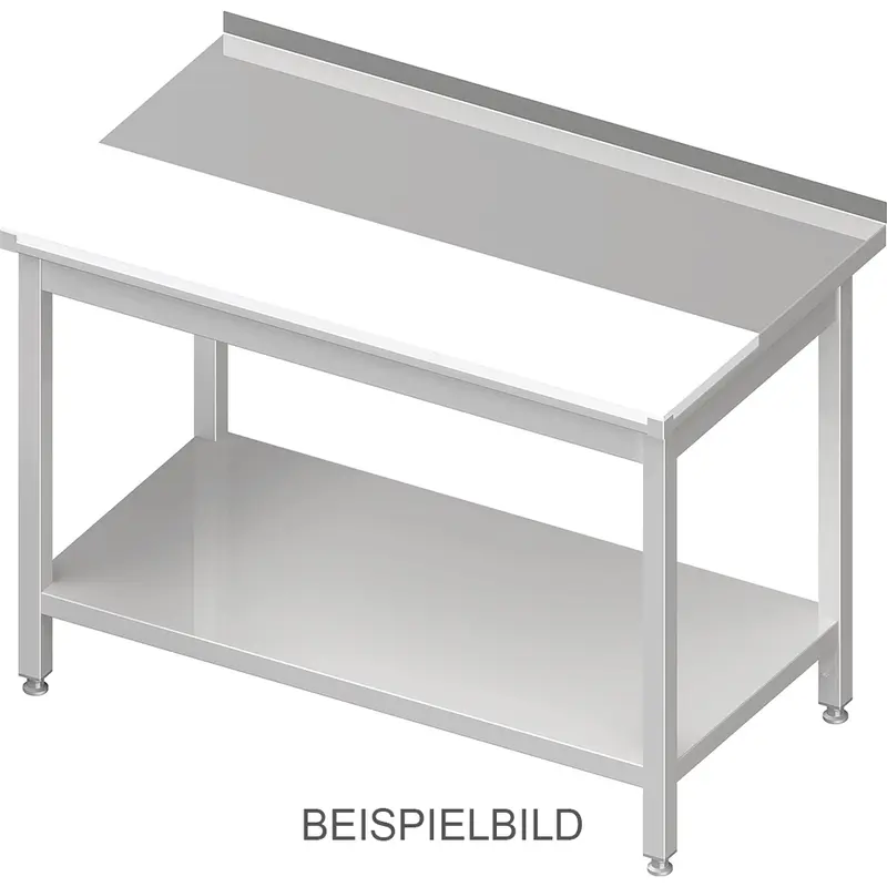 Stalgast Arbeitstisch mit Grundboden 1100x600x850 mm, mit vertiefter PE-Schneideplatte ohne Aufkantung, verschweißt