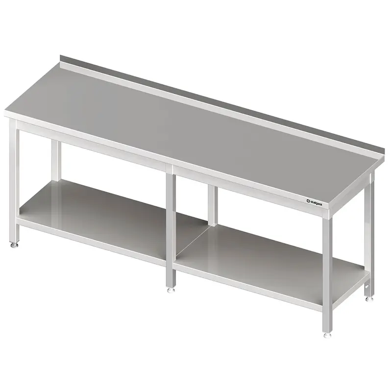 Stalgast Arbeitstisch mit Grundboden, 2400x600x850 mm, mit Aufkantung, verschweißt