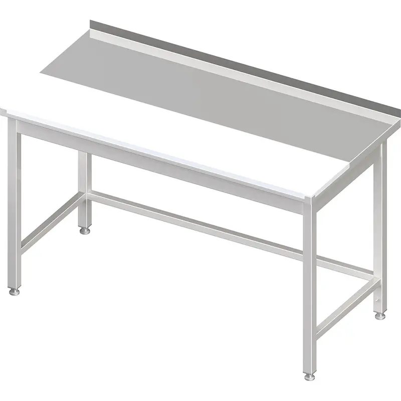 Stalgast Arbeitstisch ohne Grundboden, 1500x700x850 mm, mit bündig eingelassener PE-Schneideplatte, mit Aufkantung, verschweißt
