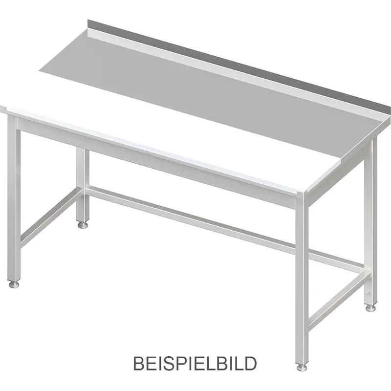Stalgast Arbeitstisch ohne Grundboden 1800x600x850 mm, mit vertiefter PE-Schneideplatte ohne Aufkantung, verschweißt