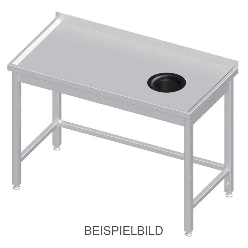 Stalgast Arbeitstisch ohne Grundboden, 800x700x850 mm, mit Abfallloch rechts, ohne Aufkantung, verschweißt