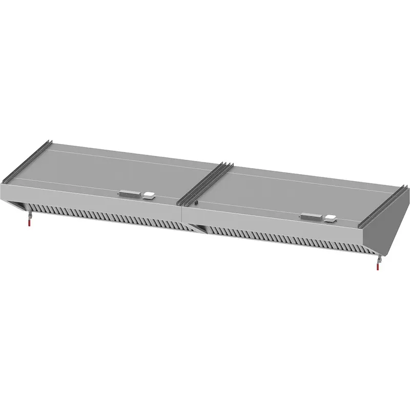 Stalgast Deckenhaube "Basic Line", Schrägform 3700 mm x 1200 mm mit Flammschutzfilter Typ B