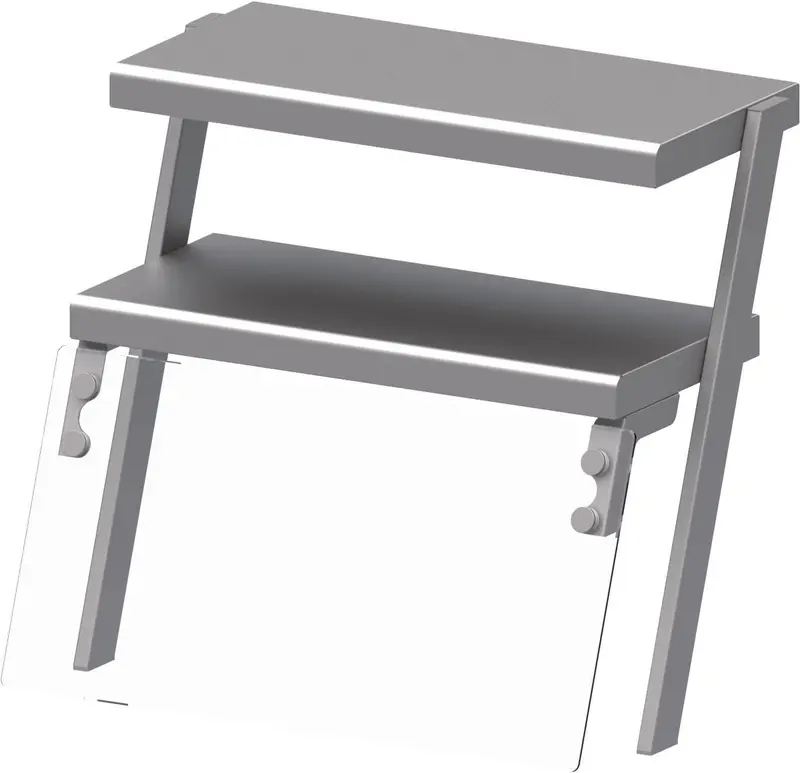 Stalgast Doppel-Aufsatzbord mit Glas-Hustenschutz 968x540x700 mm für Speisenausgabesysteme