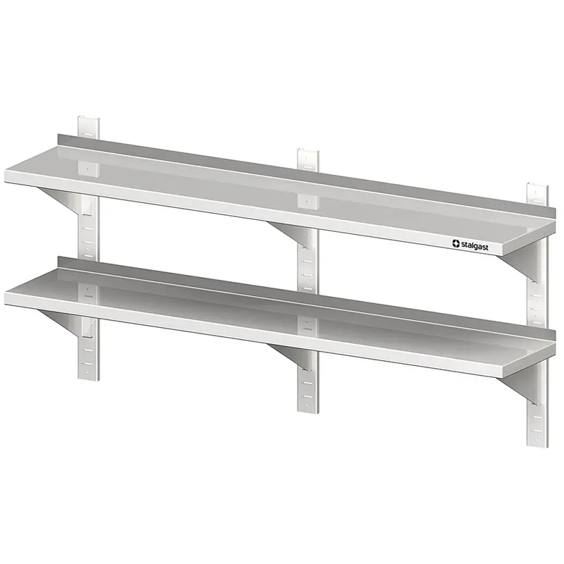 Stalgast Doppel-Wandbord mit Konsolen und Wandschienen 2000x400x660 mm höhenverstellbar