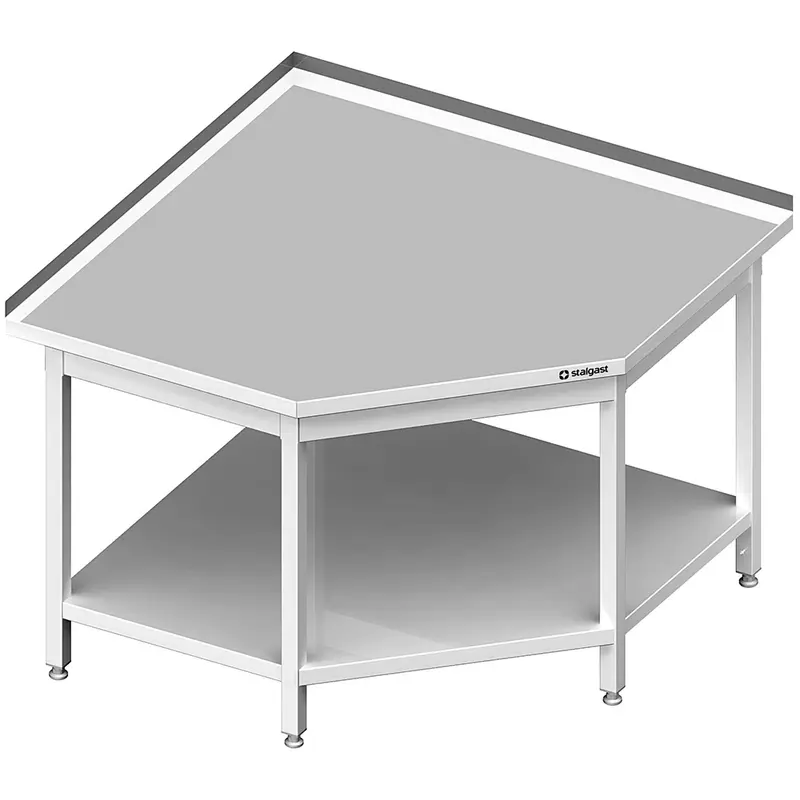 Stalgast Eckarbeitstisch mit Grundboden 600x700x850 mm, mit Aufkantung, verschweißt