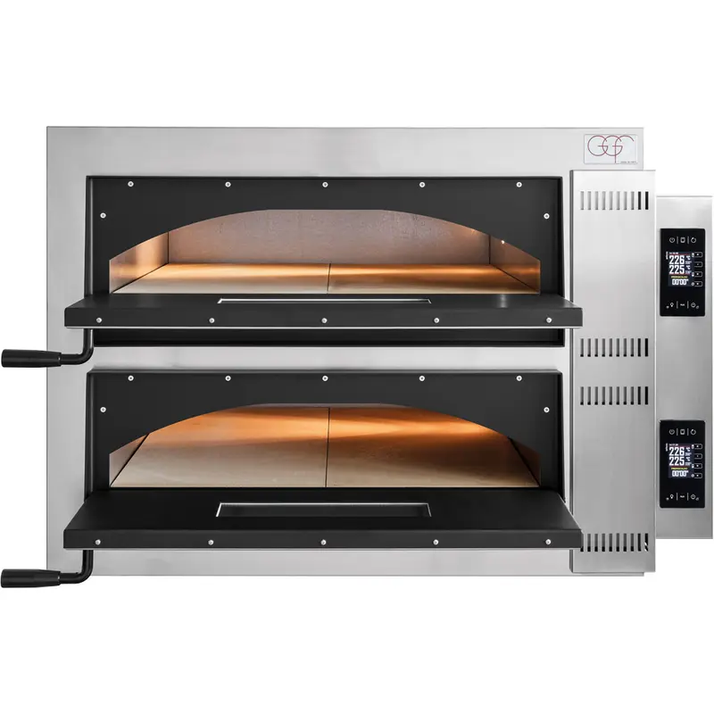 Stalgast GGF Pizzaofen FR-Line Digital, 2 Kammern Vollschamott für 4 Pizzen á Ø 360 mm, 1010x850x750 mm (BxTxH), 12 kW