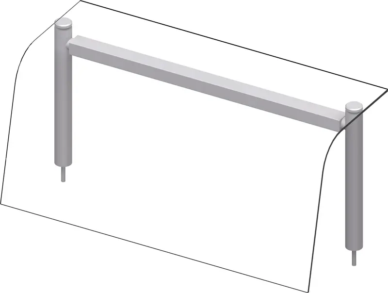 Stalgast Glas-Aufsatzbord mit Hustenschutz 990x455x450 mm für Speisenausgabesysteme