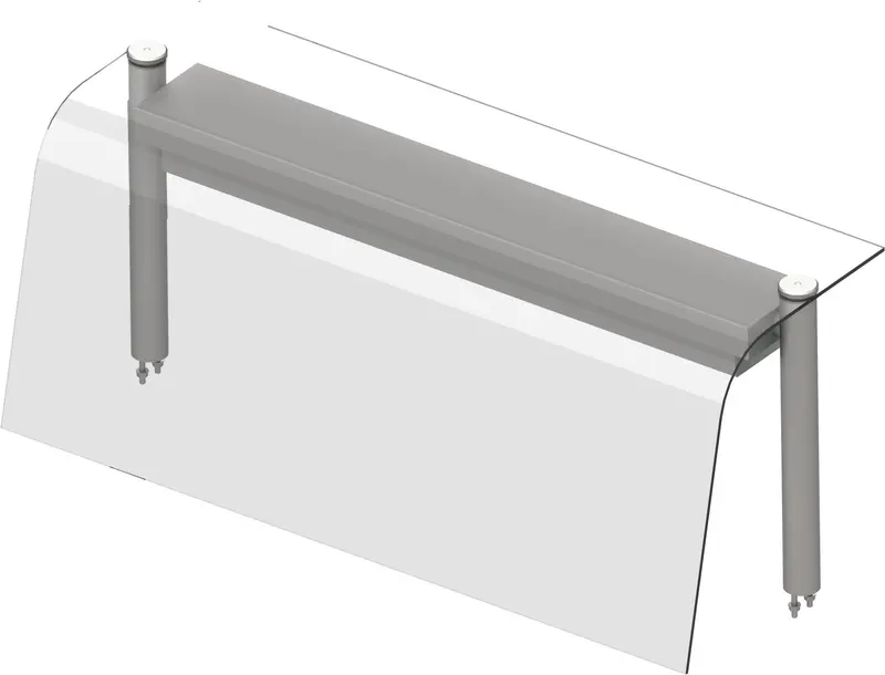 Stalgast Glas-Aufsatzbord mit Hustenschutz und Wärmelampe 790x455x450 mm für Speisenausgabesysteme