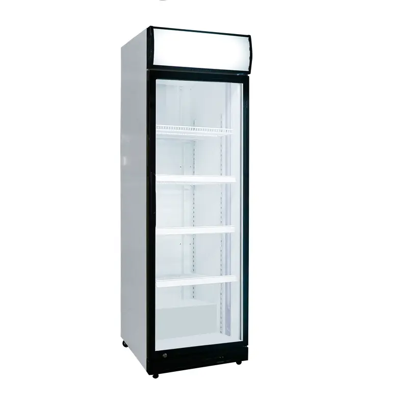 Stalgast Glastür-Kühlschrank mit Werbedisplay, eine Flügeltür, 577x605x1978 (BxTxH)