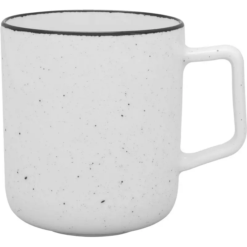 Stalgast Henkelbecher, Serie Ankara, weiß, schwarz gesprenkelt, 400 ml, 6 Stück