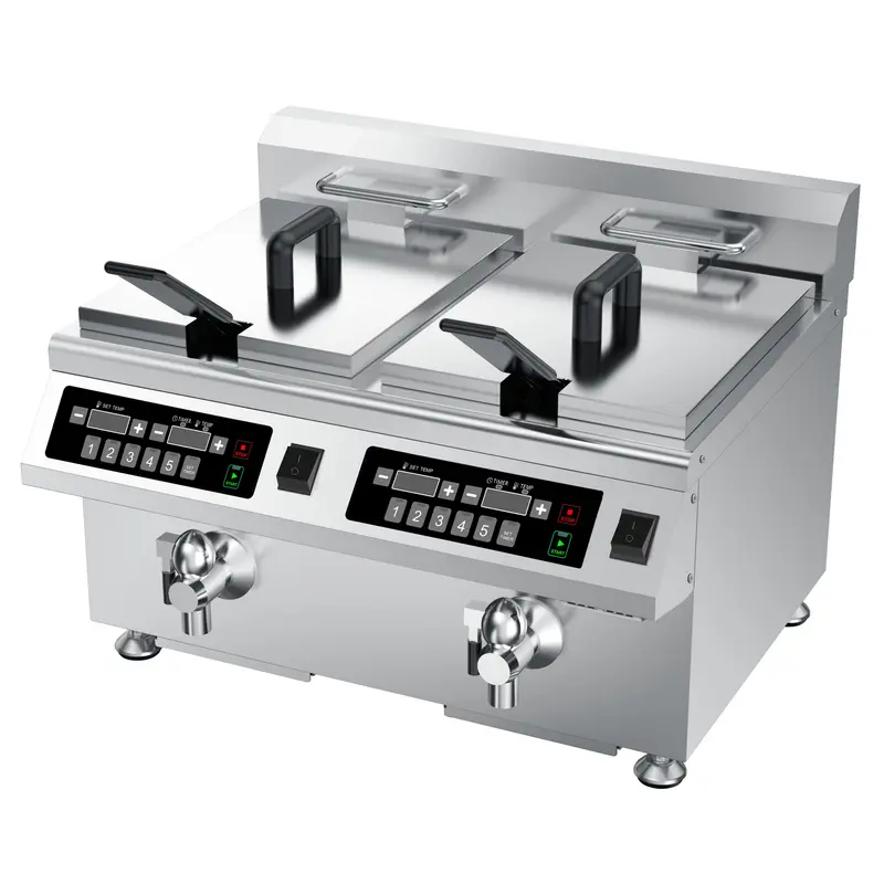 Stalgast Induktions-Doppel-Fritteuse, 2x8 Liter, 518x490x418 (BxTxH), 2x3.5 kW