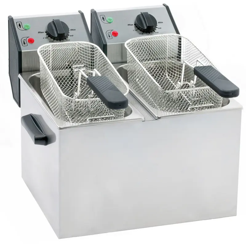 Stalgast ROLLER GRILL Fritteuse mit zwei Becken, 2 x 5 Liter