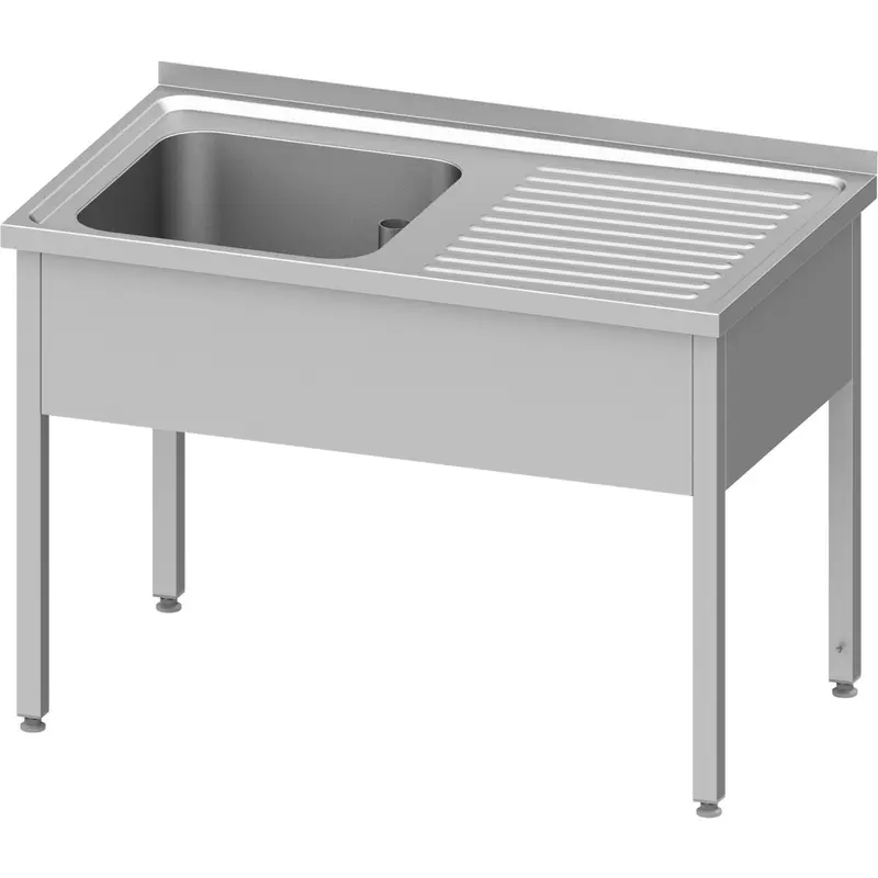 Stalgast Spültisch ohne Grundboden 1400x700x850 mm, mit einem Becken links, mit Aufkantung, verschweißt
