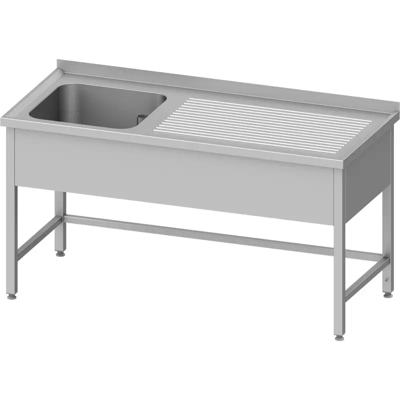 Stalgast Spültisch ohne Grundboden, 1800x700x850 mm, mit einem Becken links, mit Aufkantung, verschweißt