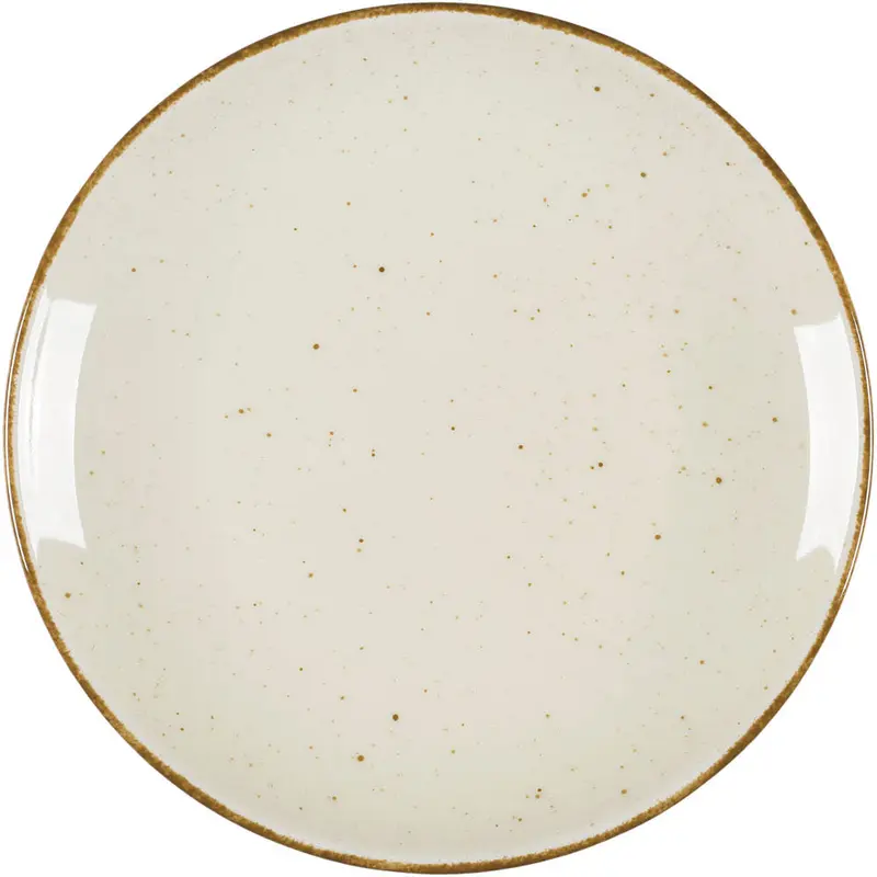 Stalgast Teller flach, Serie Hotel, cremefarben, braun gesprenkelt, Ø 210 mm, 12 Stück