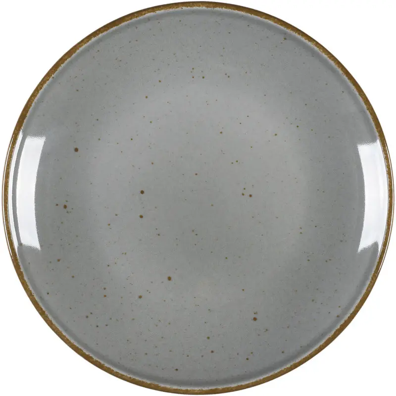 Stalgast Teller flach, Serie Hotel, grau, braun gesprenkelt, Ø 210 mm, 12 Stück